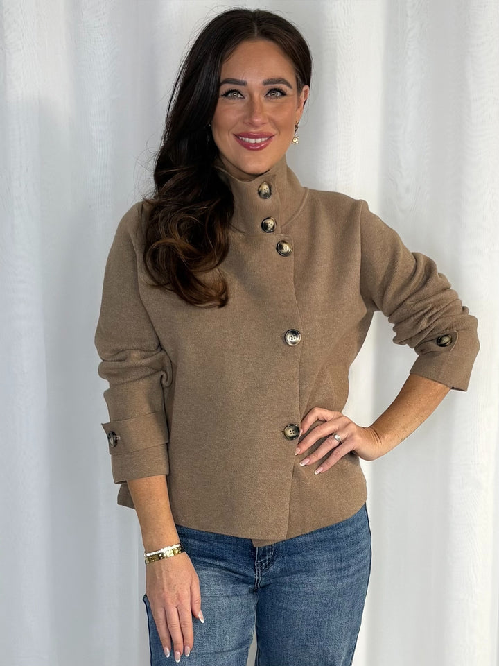 High Neck Button Cardigan (4 Colours)