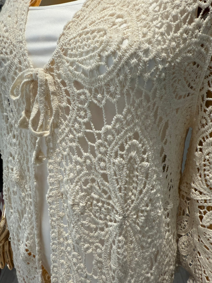 Crochet Longline Tie Front Kaftan (6 Colours)