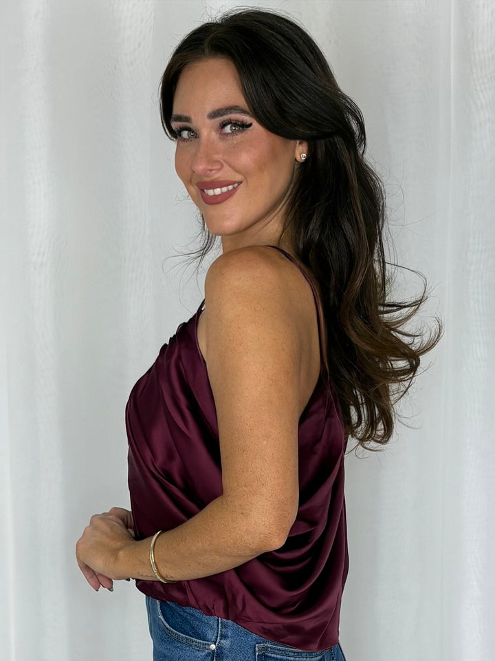 Draped Satin Cami Top (3 Colours)