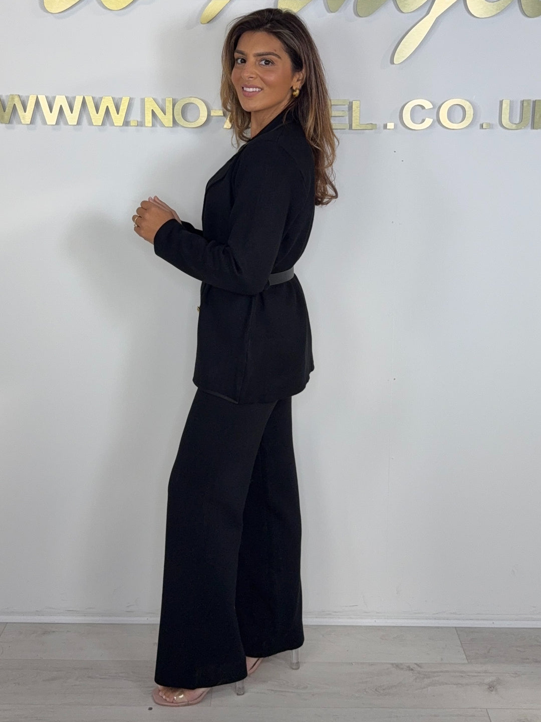 Flat Knit Double Breasted Collared Belted Trouser Co-ord (3 Colours)