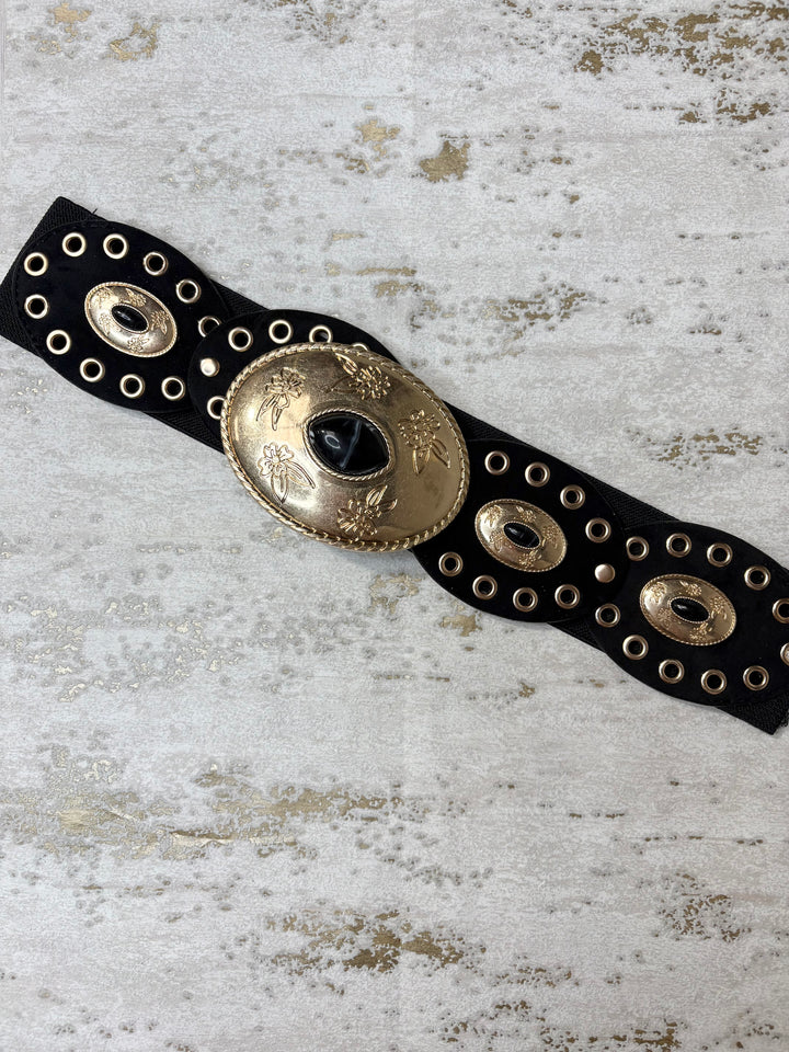 Large Oval Pearl Elastic Belt (5 Colours)