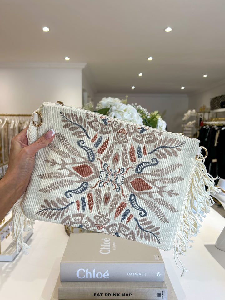 Paisley Tassel Detail Clutch Bag (2 Colours)
