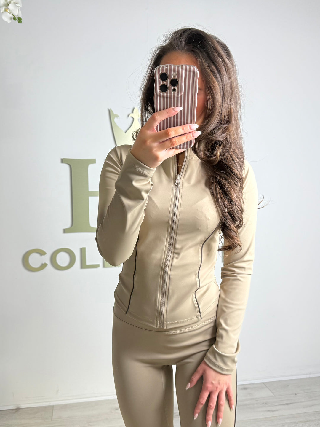 Zip Up Piping Flared Zip Up Gym Co-ord (2 Colours)