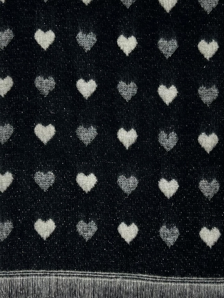 Heart Design Fleck Detail Frayed Edge Scarf (2 Colours)