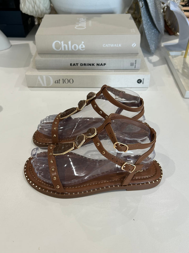 Studded Marble Flat Sandals (3 Colours)