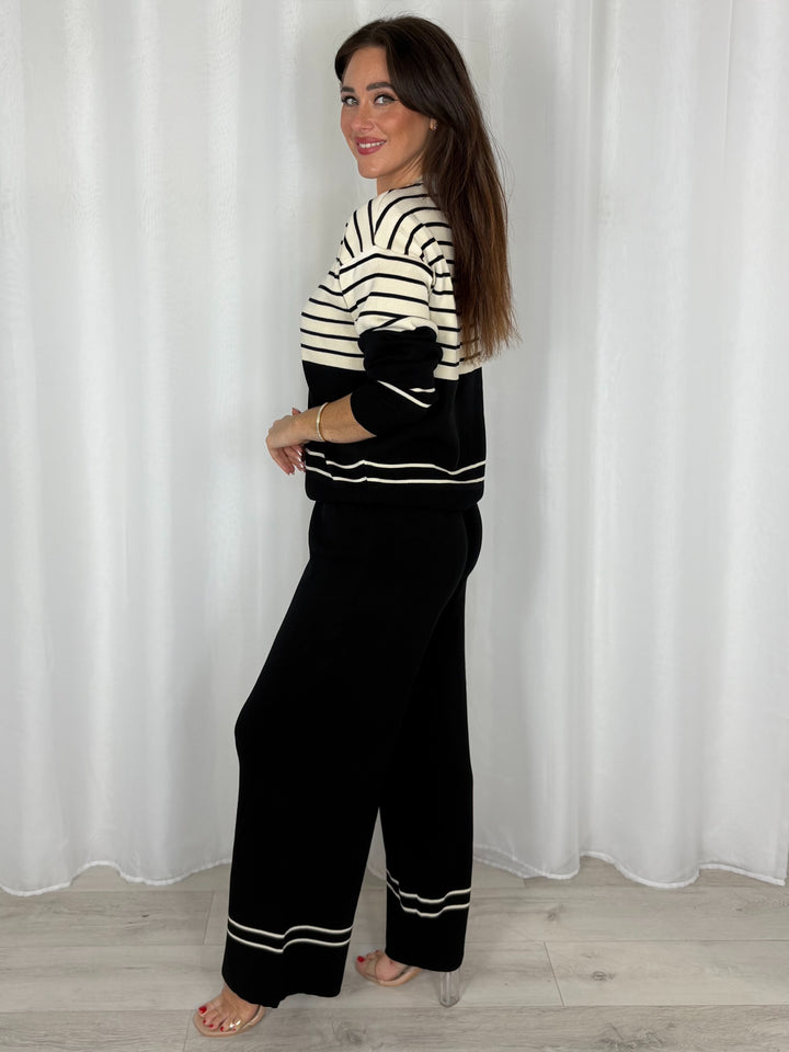 Round Neck Striped Jumper And Trouser Co-Ord (5 Colours)