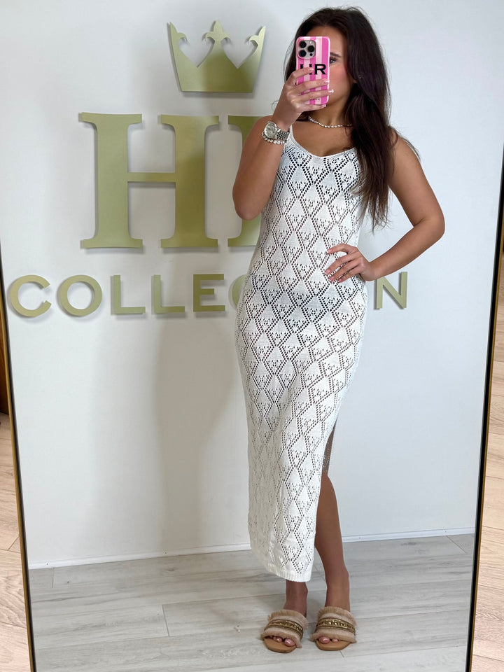Spaghetti Strap Crochet Maxi Dress (4 Colours)