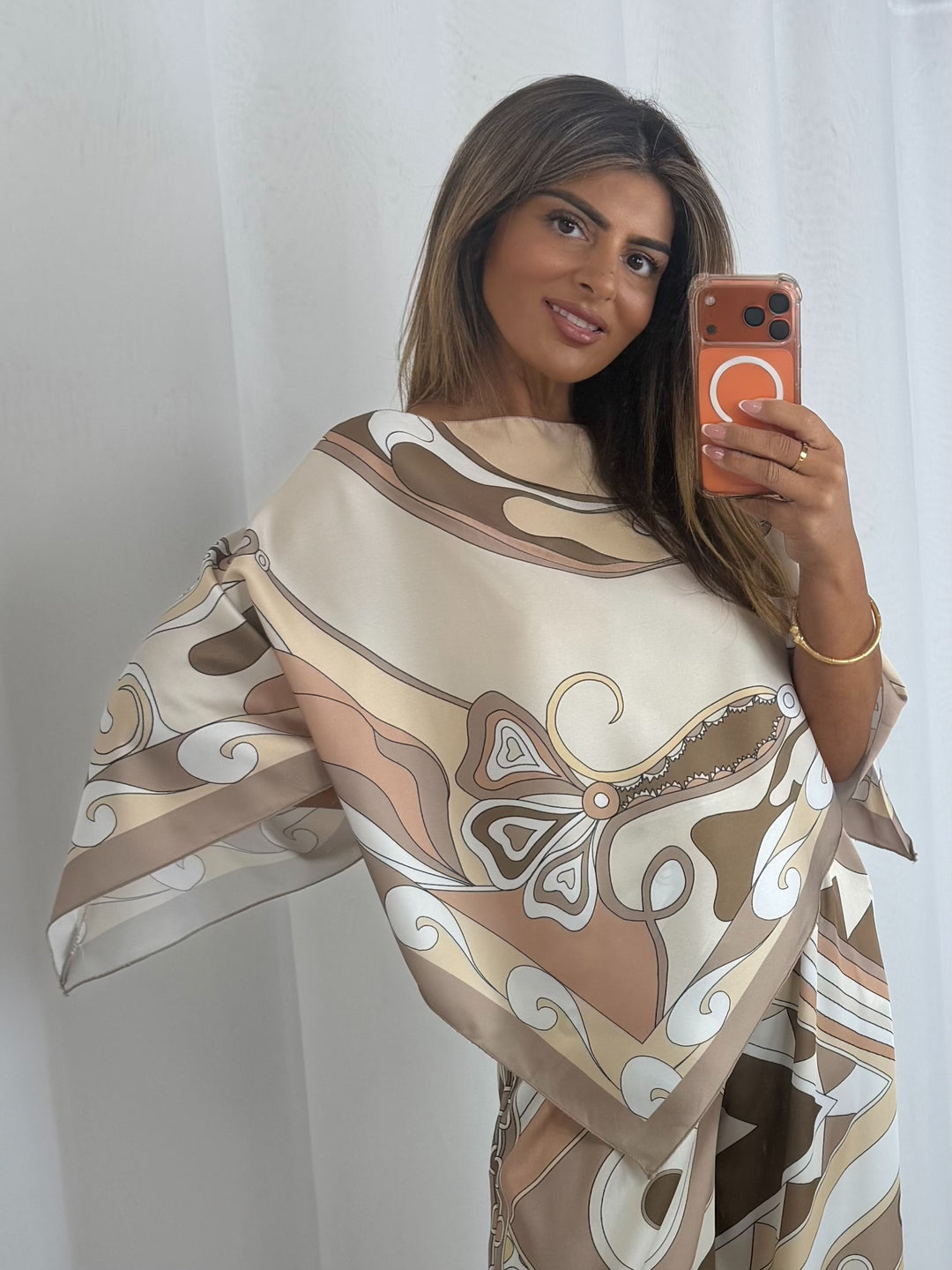 Spiral Print Bat Wing Top And Trouser Co-Ord