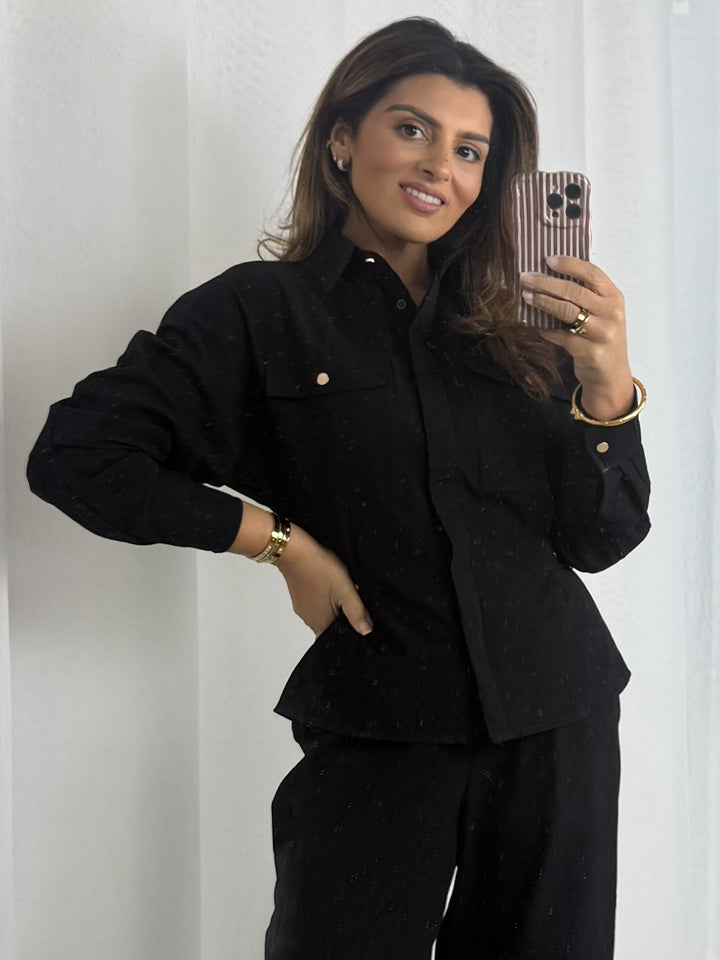 Military Gold Buckle Waist Button Up Trouser Co-Ord (3 Colours)