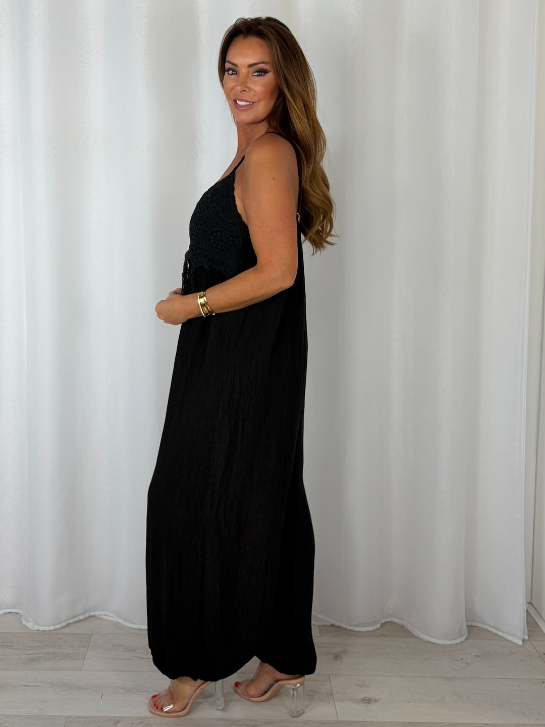 Jumpsuit With Crochet Detailing (4 Colours)