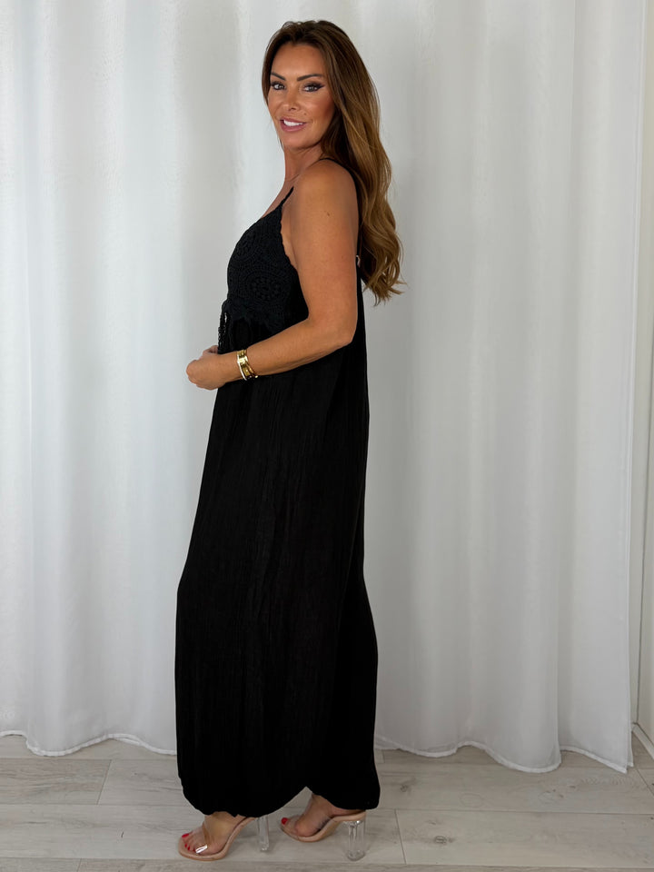 Jumpsuit With Crochet Detailing (4 Colours)