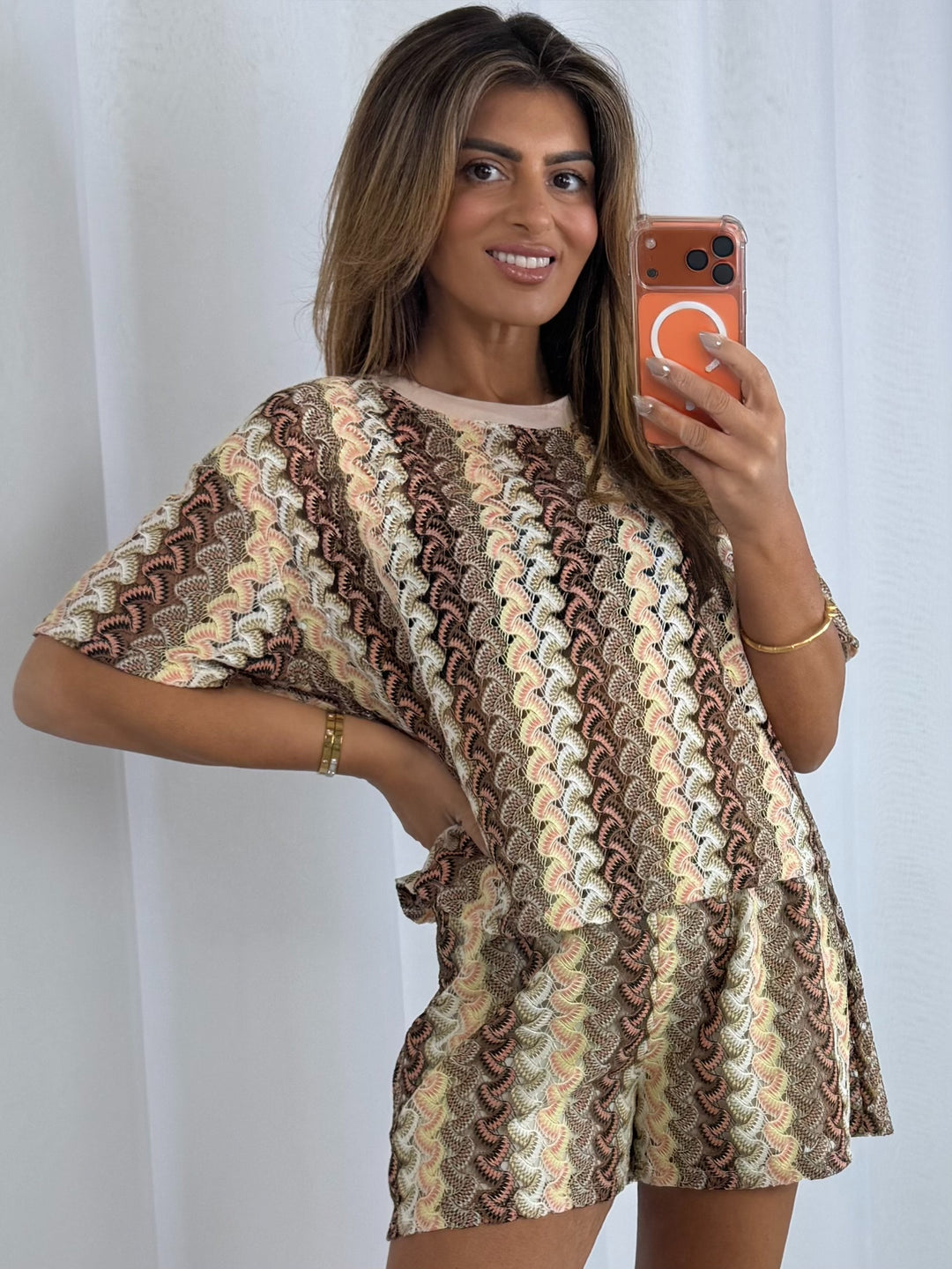 ZigZag Round Neck Top And Shorts Co-Ord (3 Colours)