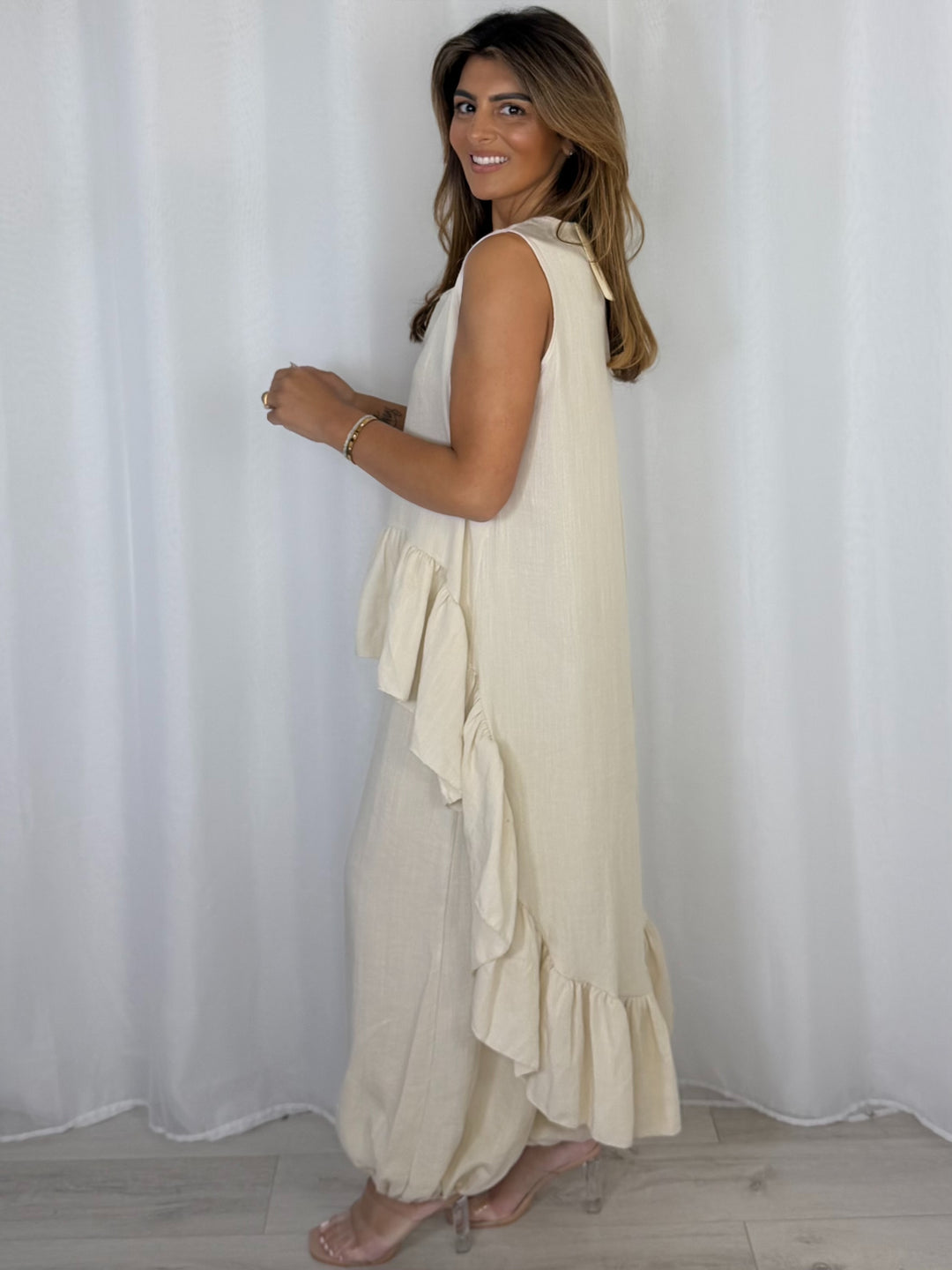 Frill High Low Balloon Trouser Co-Ord (6 Colours)
