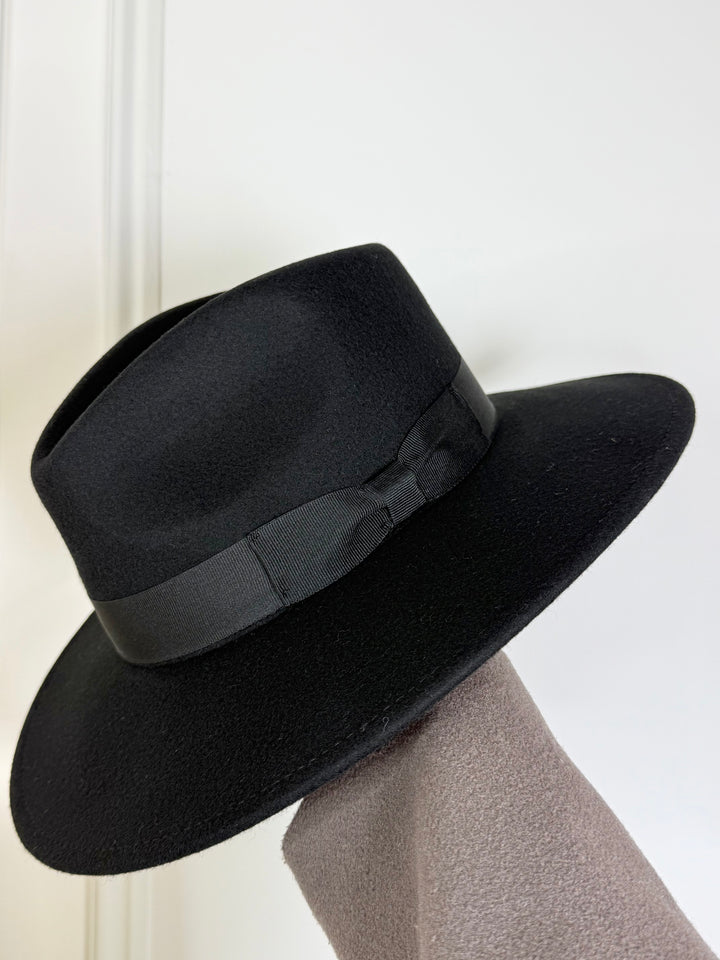 Bow Rim Wool Fedora Hat (5 Colours)