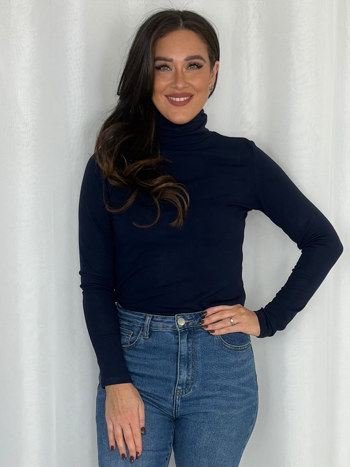 Soft Touch Fitted Roll Neck Top (4 Colours)