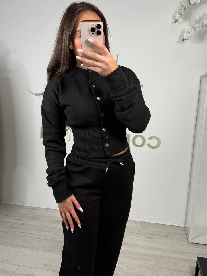 Button Up Cinched Waist Jumper & Straight Leg Trouser Co-ord (5 Colours)