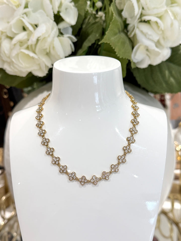 Diamante Clover Necklace (2 Colours)