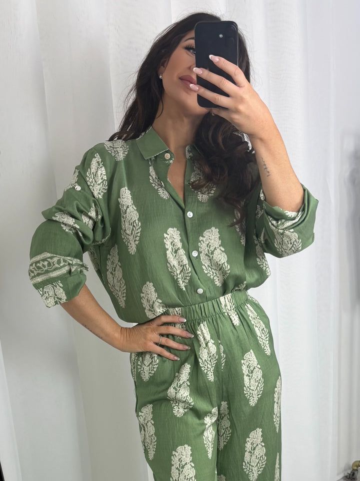 Relaxed Fit Print Shirt & Trouser Co-Ord (5 Colours)