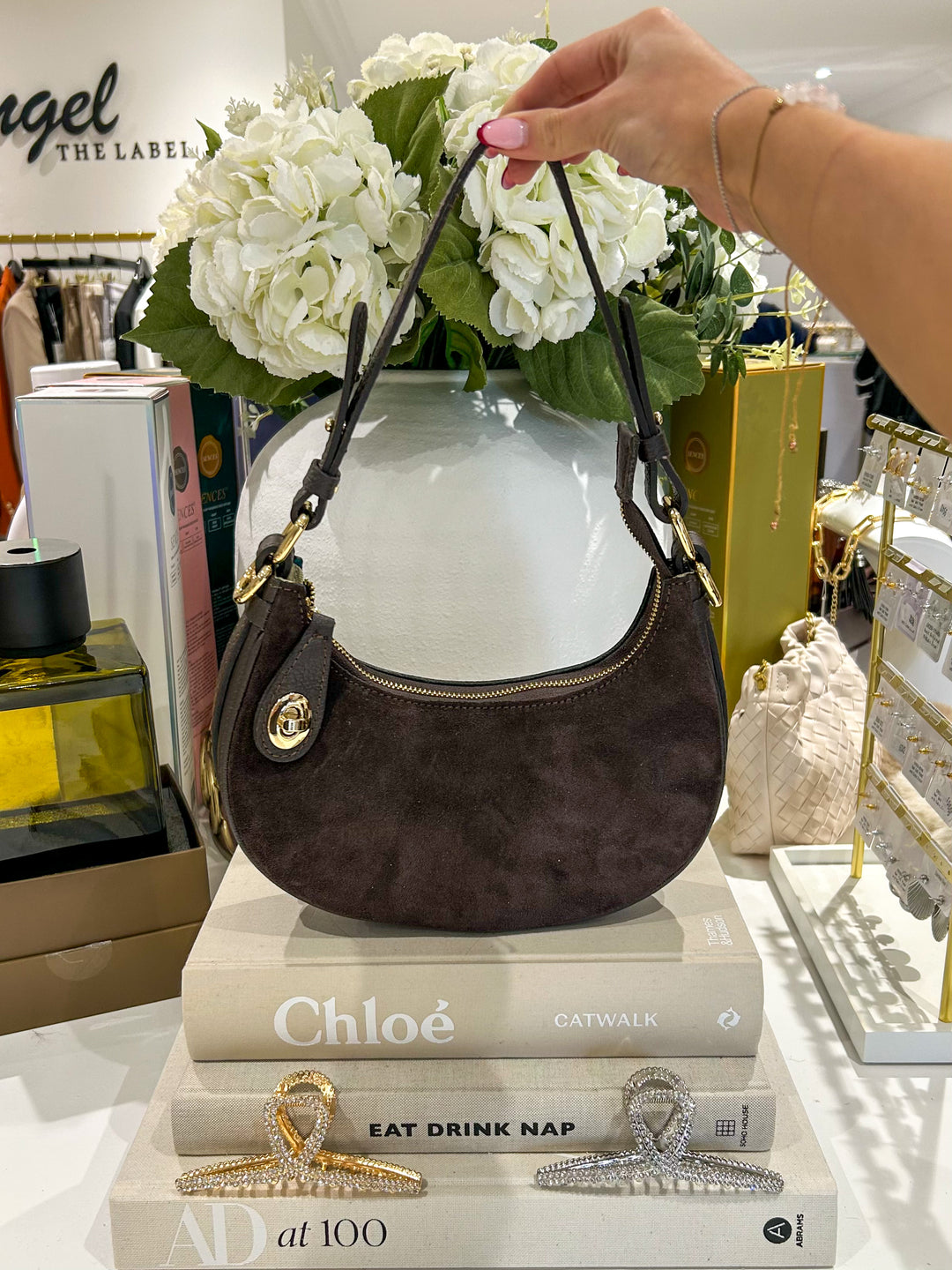 Genuine Leather Gold Detail Hardware Shoulder Bag (5 Colours)