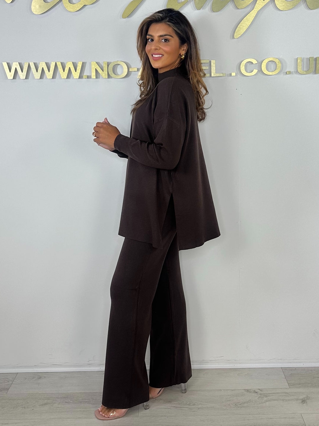 Soft Knit High Neck Long Sleeve Top & Trouser Co-Ord (2 Colours)