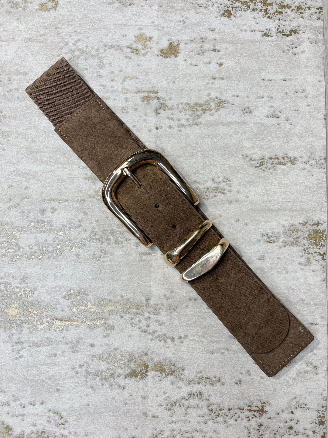 Double Link Suedette Stretch Belt (4 Colours)