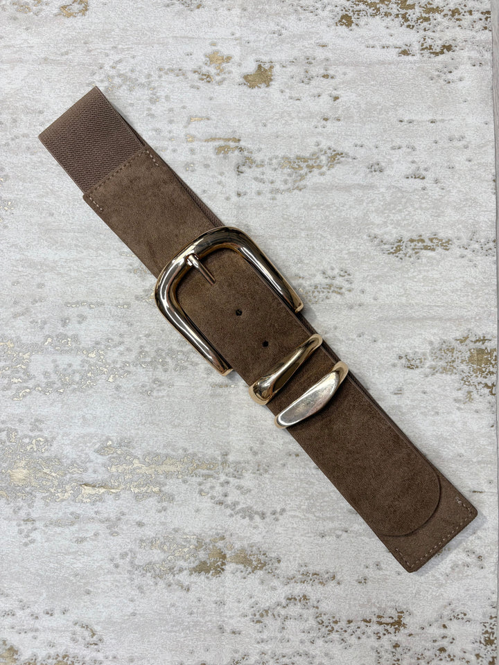 Double Link Suedette Stretch Belt (4 Colours)