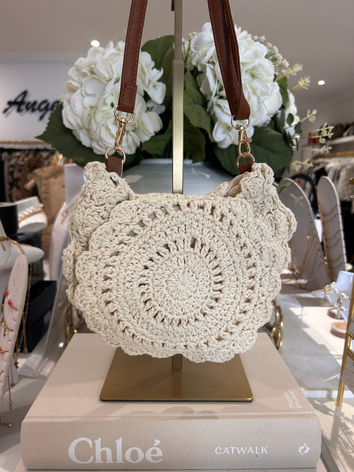 Faux Leather Strap Crochet Bag (2 Colours)