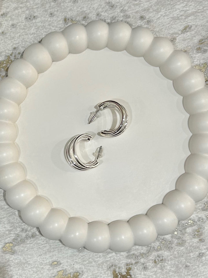 Silver 3 Hoop Earrings
