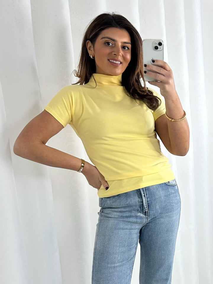 Turtle Neck Short Sleeve Basic Top (7 Colours)