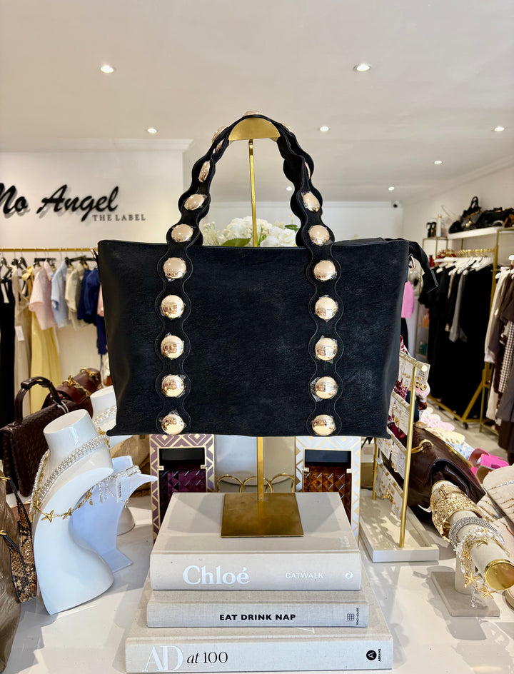 Suede Gold Disc Handbag (4 Colours)