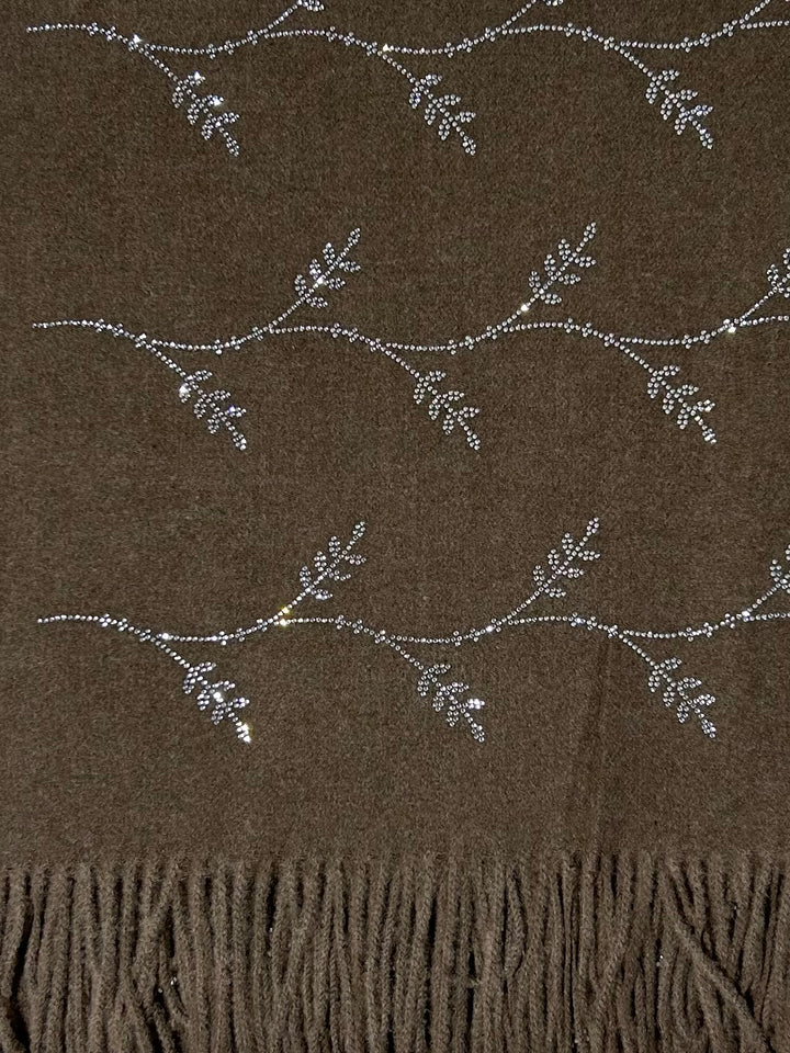 Diamante Vine Design Tassel Edge Scarf (3 Colours)