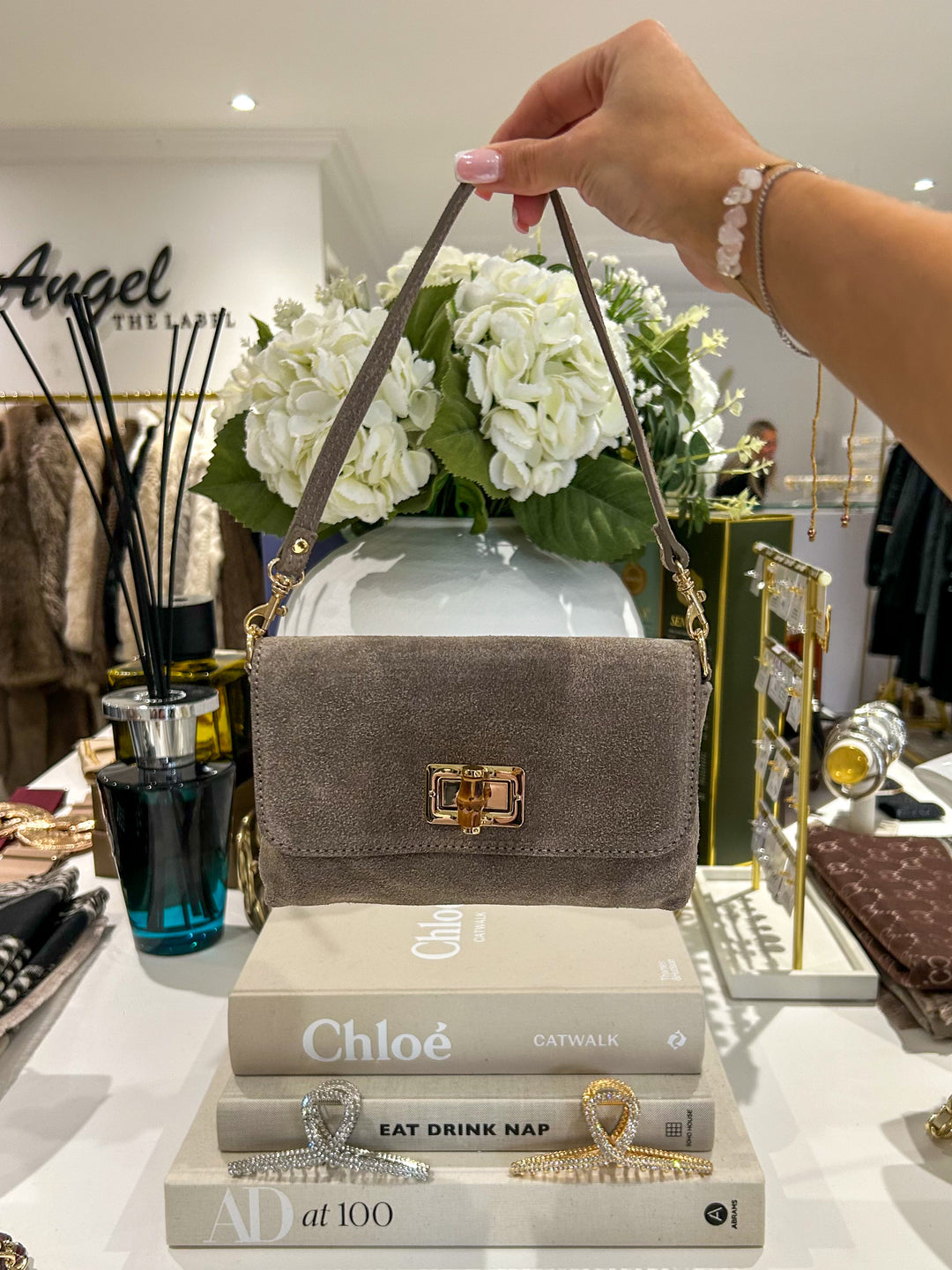 Genuine Leather Gold Hardware Wooden Buckle Mini Bag (10 Colours)