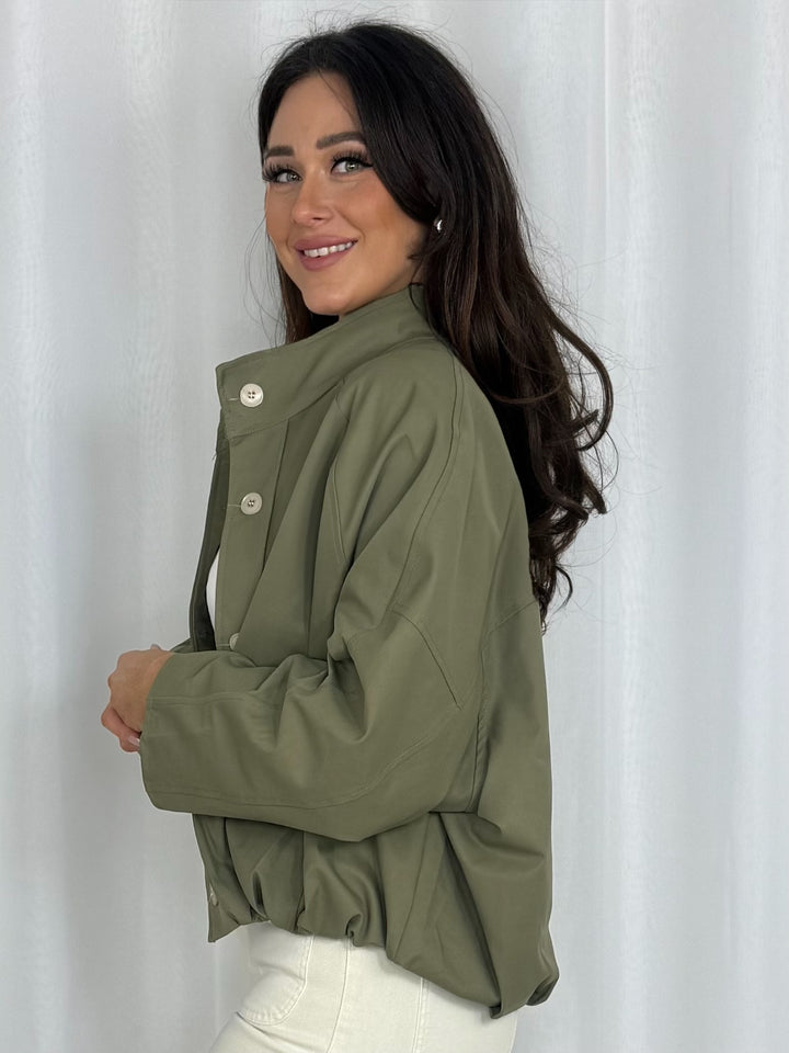 Drawstring Balloon Style Boxy Trench Style Coat (2 Colours)