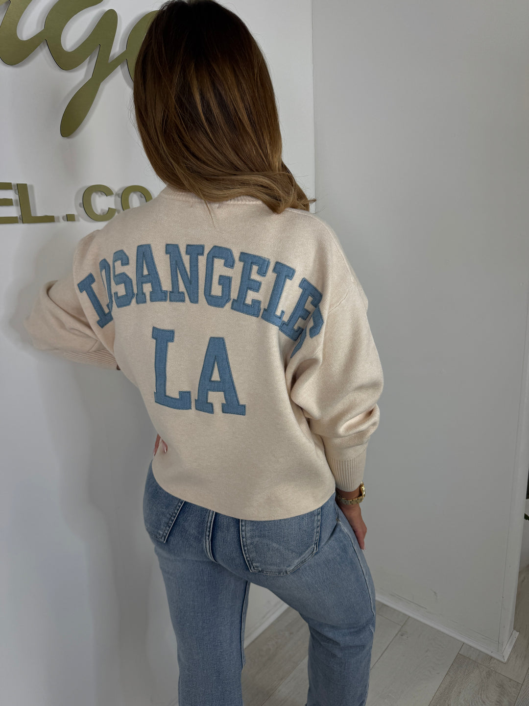 Cream Soft Knit Los Blue Angeles Jumper