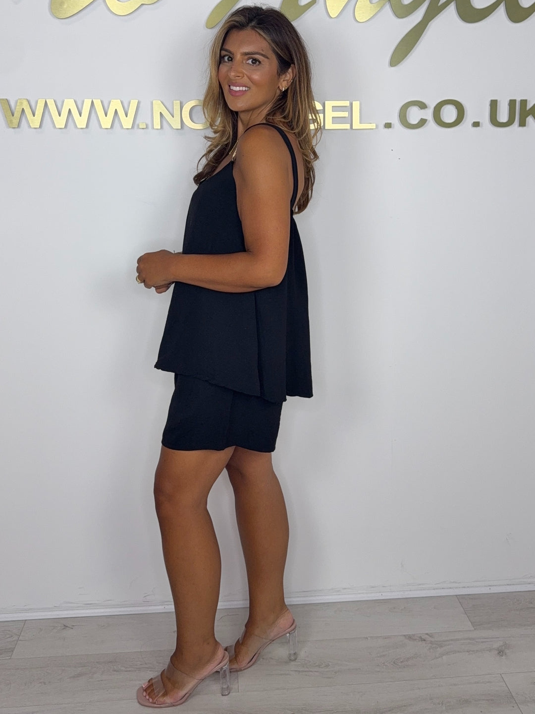 Gold Detail Strap Floaty Shorts Co-ord (8 Colours)