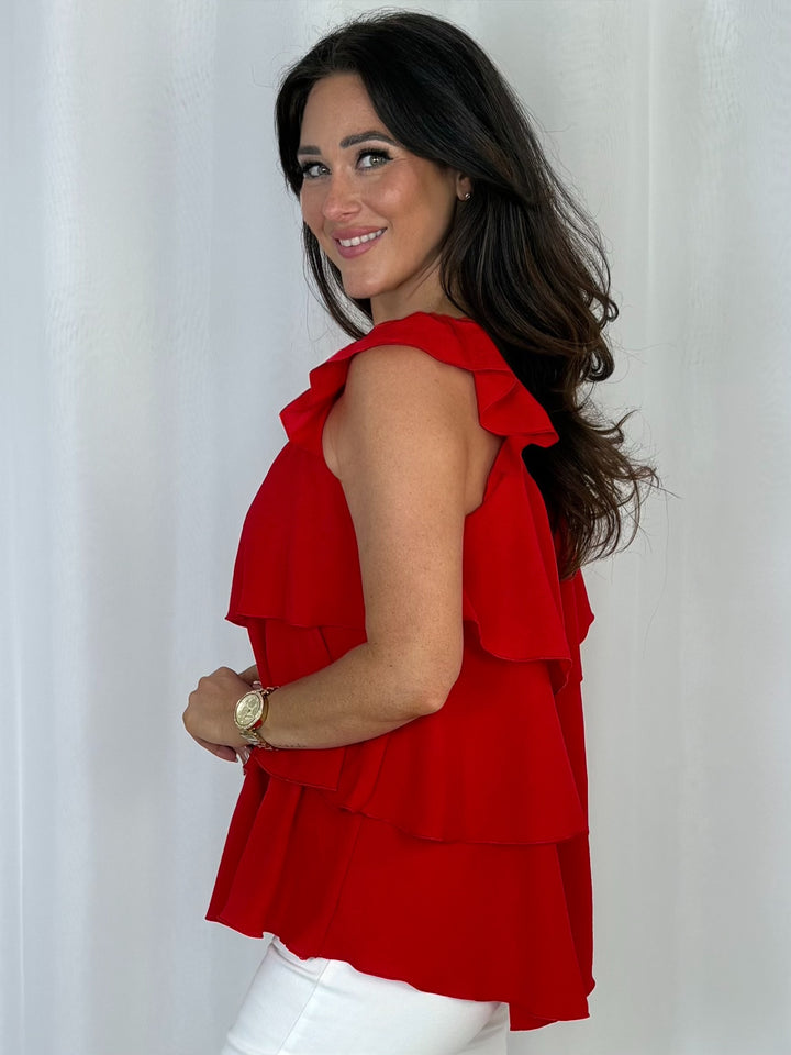 Frill Strap Tiered Top (7 Colours)