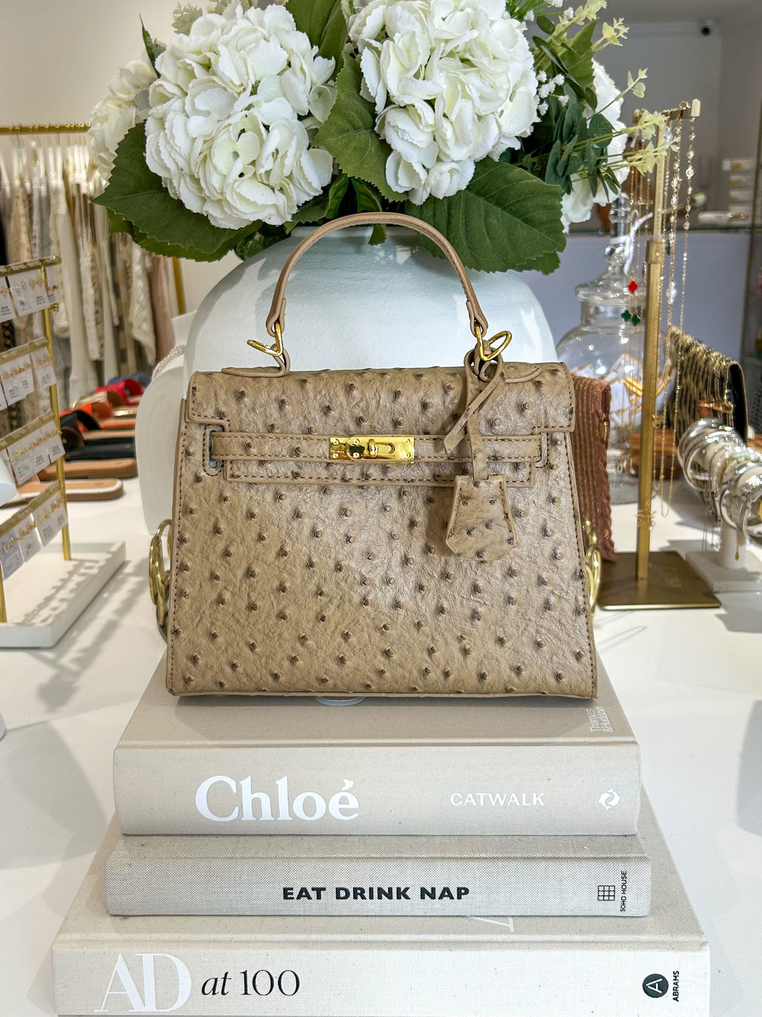 Buckle Front Textured Gold Hardware Handbag (3 Colours)