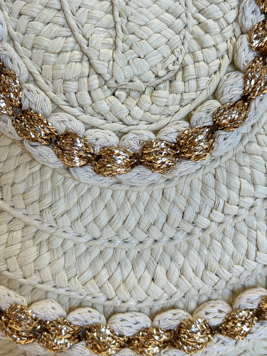 Plait Rope Detail Woven Gold Fleck Clutch (2 Colours)