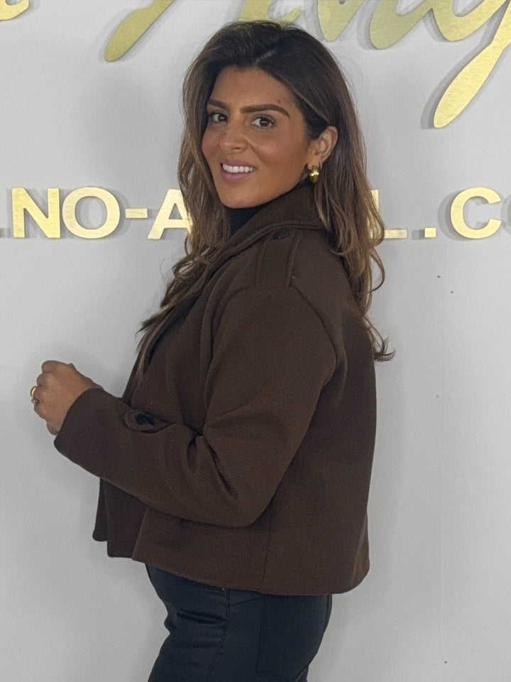 Collared Black Button Trench Style Jacket (3 Colours)