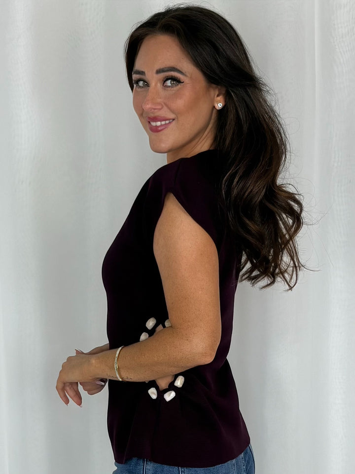 Stone Cut Out Detail Waist Top (3 Colours)