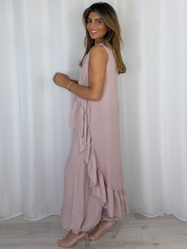 Frill High Low Balloon Trouser Co-Ord (6 Colours)