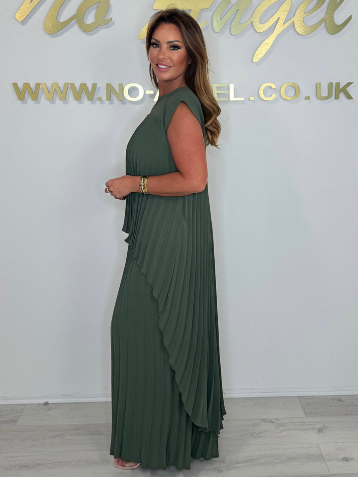 Pleated High Low Top & Trouser Co-ord (5 Colours)