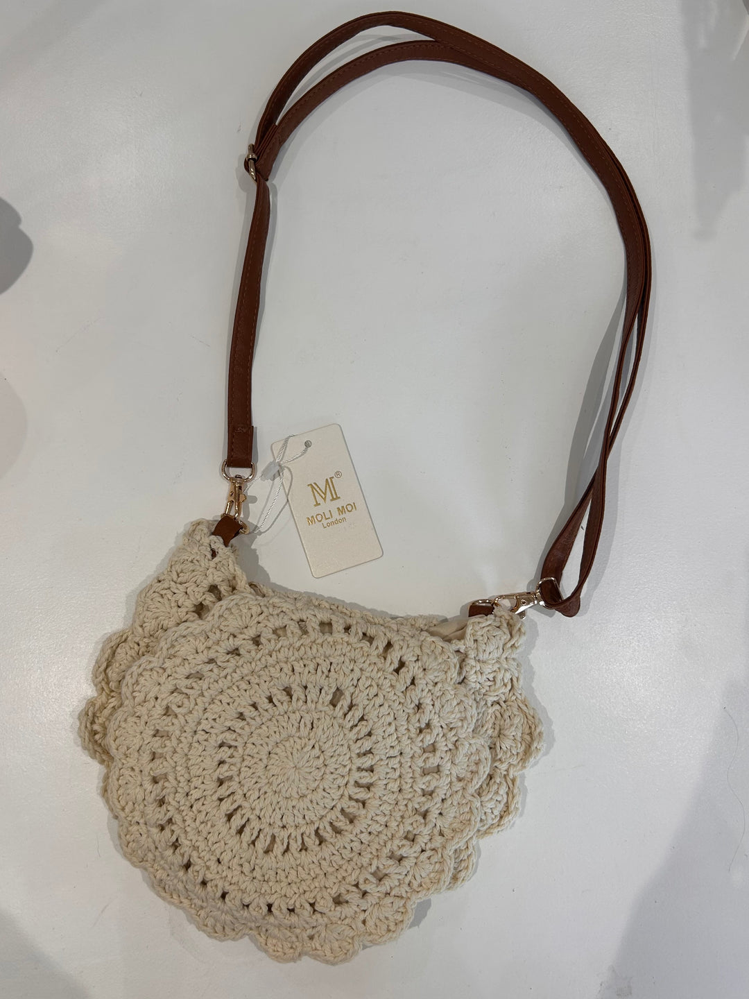 Faux Leather Strap Crochet Bag (2 Colours)