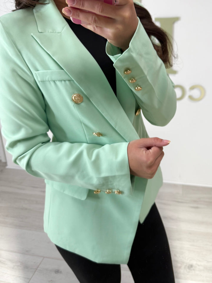 Gold Button Double Breasted Blazer (4 Colours)