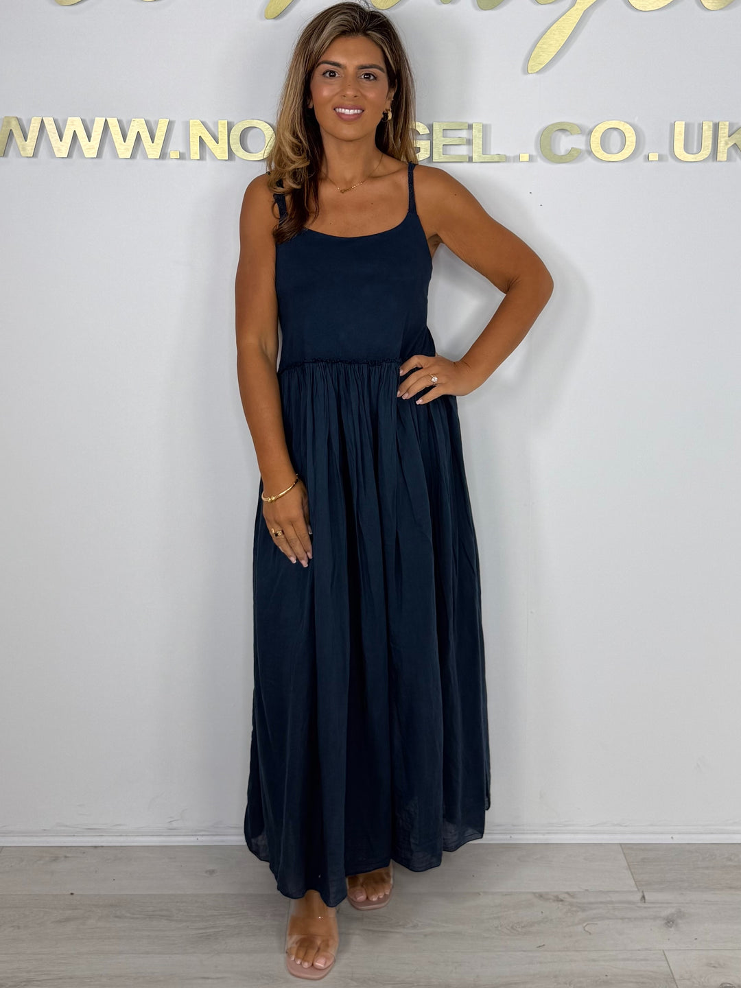 Lace Strap Bow Tie Up Back Low Back Maxi Dress (5 Colours)