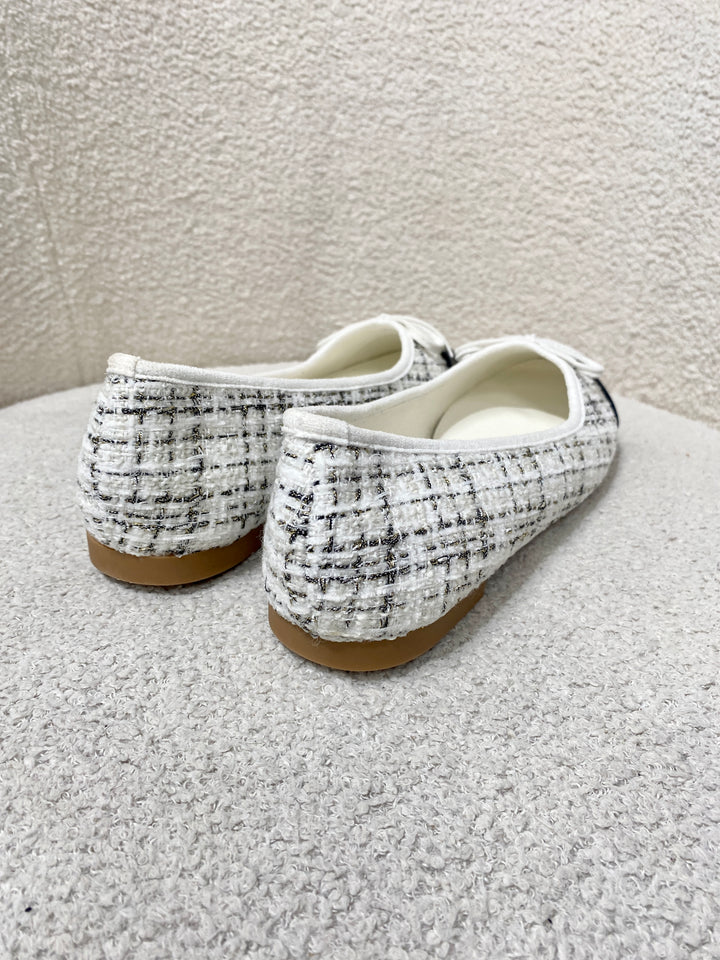 Tweed Pumps With Bow Detail (3 Colours)