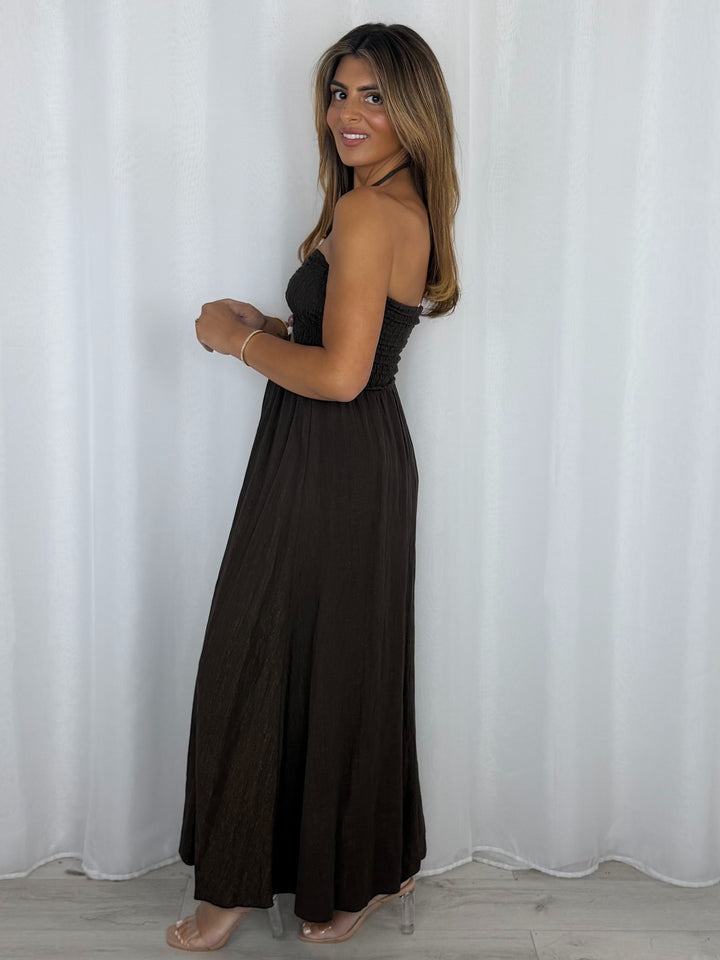 Stoned Cut Out Detailed Cinched Midi Dress (4 Colours)