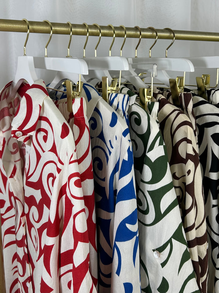 Swirl Design Shirt & Trouser Co-Ord (5 Colours)