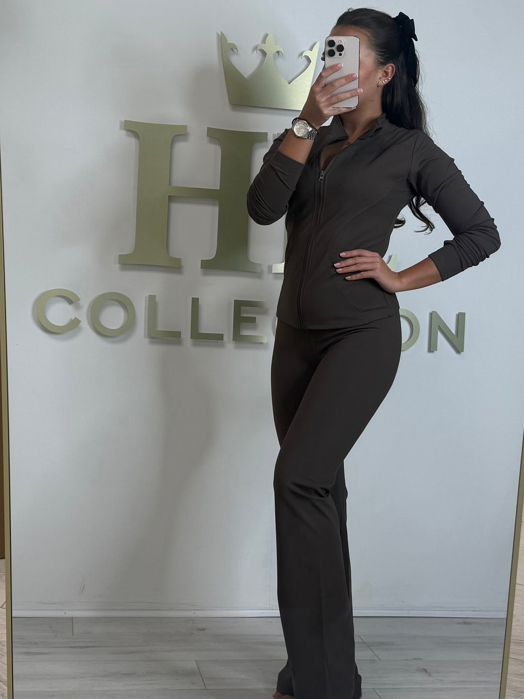 Sculpt Zip Up Top & Flared Trouser Set Co-ord (4 Colours)