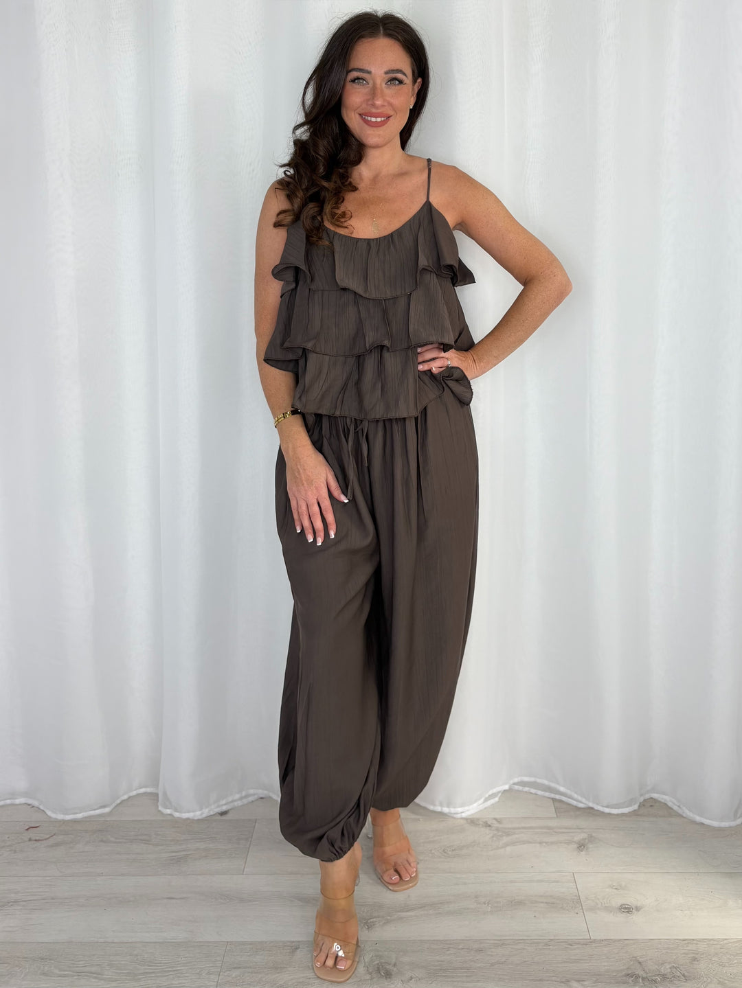 Frill Vest Top And Harem Trouser Co-Ord
